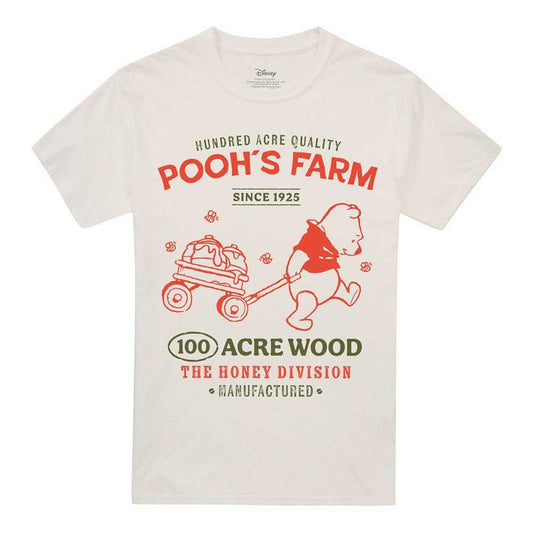 Natural - Front - Winnie the Pooh Unisex Adult Pooh´S Farm Poster T-Shirt