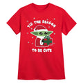 Red - Front - Star Wars: The Mandalorian Childrens-Kids Tis The Christmas Season Grogu T-Shirt