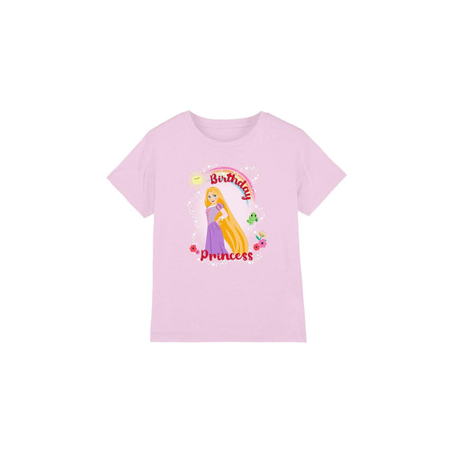 Pink - Front - Tangled Childrens-Kids Birthday Princess Rapunzel Pascal T-Shirt