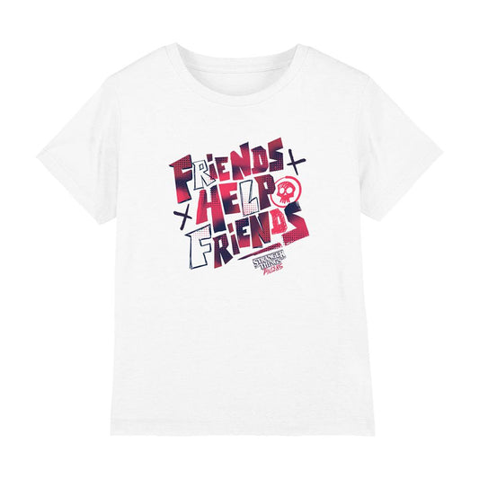 White - Front - Stranger Things: Tales from ´85 Childrens-Kids Friends Help T-Shirt