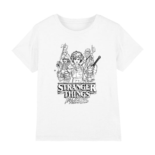 White - Front - Stranger Things: Tales from ´85 Childrens-Kids Group Sketch T-Shirt