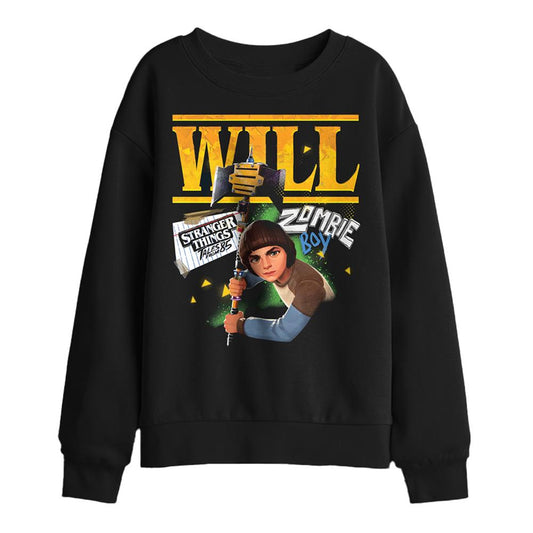 Black - Front - Stranger Things: Tales from ´85 Childrens-Kids Will Sweatshirt