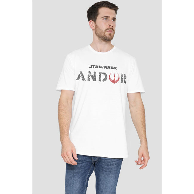 White - Back - Star Wars Mens Andor Logo T-Shirt