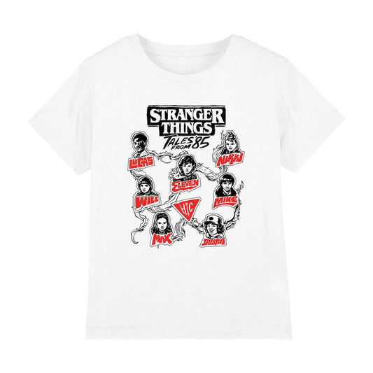 White - Front - Stranger Things: Tales from ´85 Childrens-Kids Character Vines T-Shirt