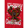 Red - Side - Star Wars Mens A Wookie Little Christmas T-Shirt