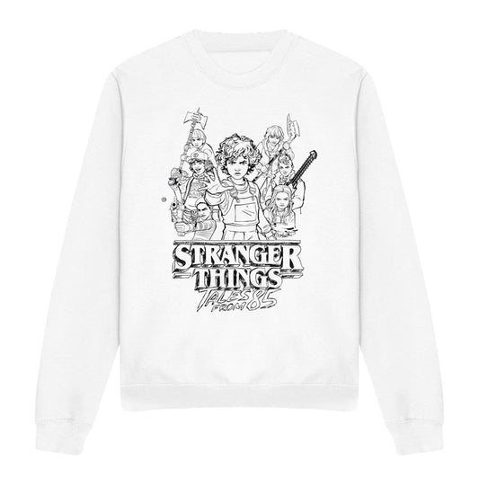 White - Front - Stranger Things: Tales from ´85 Unisex Adult Group Sketch Sweatshirt