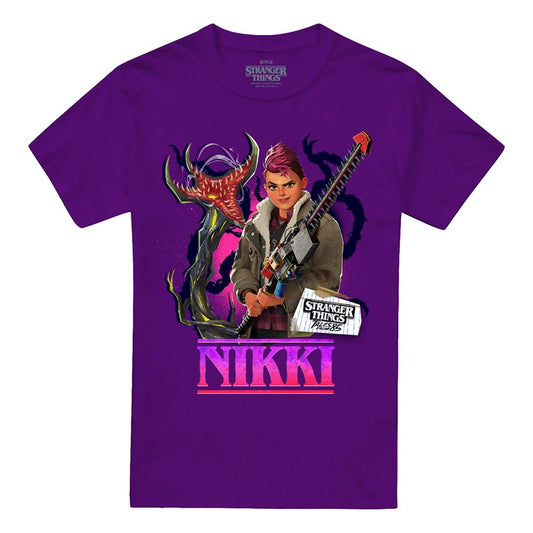 Purple - Front - Stranger Things: Tales from ´85 Unisex Adult Nikki Baxter T-Shirt