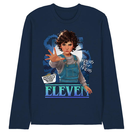 Navy - Front - Stranger Things: Tales from ´85 Unisex Adult Eleven Long-Sleeved T-Shirt