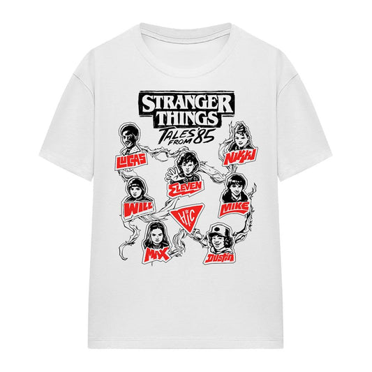 White - Front - Stranger Things: Tales from ´85 Womens-Ladies Character Vines T-Shirt
