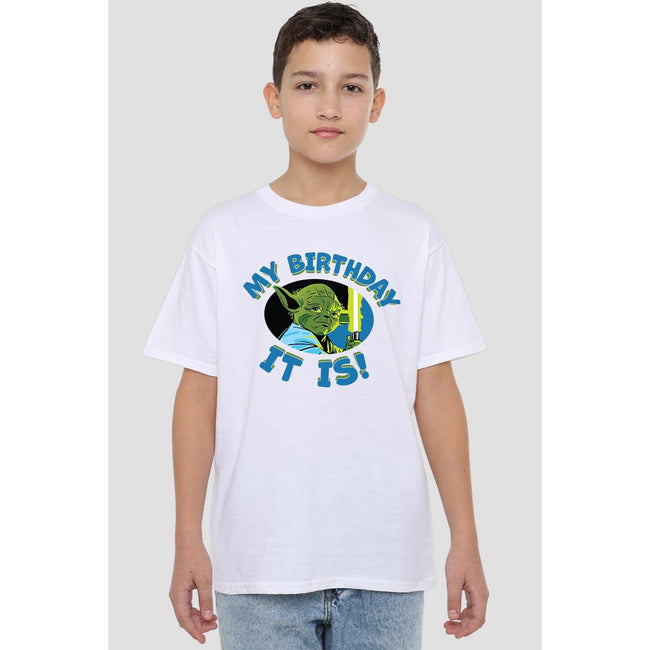 White - Lifestyle - Star Wars Childrens-Kids My Birthday It Is T-Shirt