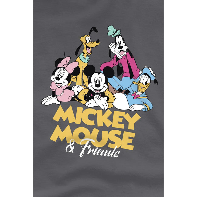 Charcoal - Side - Disney Mens Mickey Mouse Friends T-Shirt