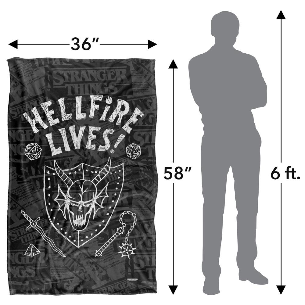Black - Pack Shot - Stranger Things Hellfire Lives Graduation Silky Inverted Soft Touch Blanket