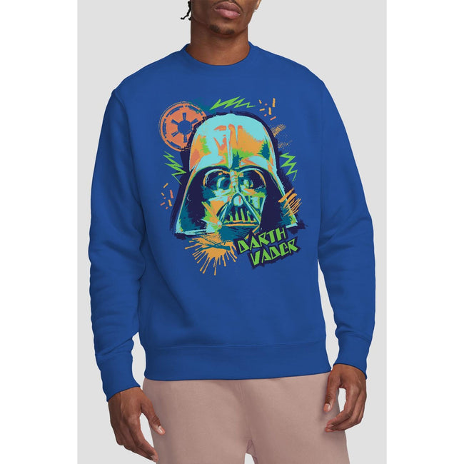 Royal Blue - Back - Star Wars Unisex Adult 90s Darth Vader Sweatshirt