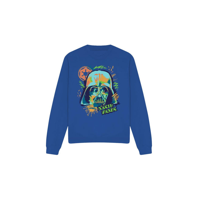 Royal Blue - Front - Star Wars Unisex Adult 90s Darth Vader Sweatshirt