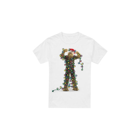 White - Front - Star Wars Mens Chewbacca Fairy Lights Christmas T-Shirt
