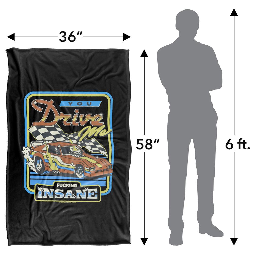 Black-Multicoloured - Side - Steven Rhodes You Drive Me Insane Soft Touch Blanket