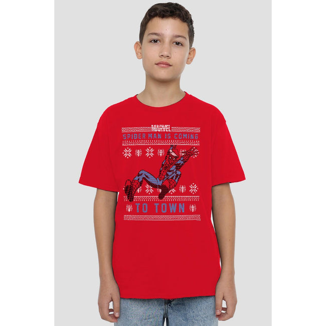 Red - Lifestyle - Spider-Man Childrens-Kids Christmas Sweater T-Shirt