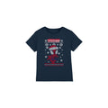 Navy - Front - Spider-Man Childrens-Kids Snowflake Christmas Sweater T-Shirt
