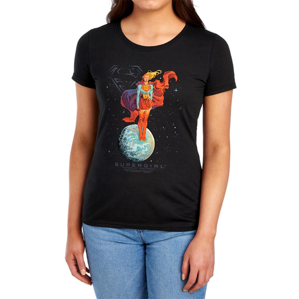 Black - Lifestyle - Supergirl Womens-Ladies Galactic Woman Of Tomorrow Capped Sleeved T-Shirt