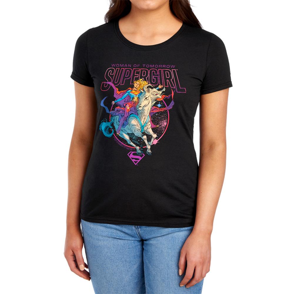 Black - Lifestyle - Supergirl Womens-Ladies Woman Of Tomorrow Comet Capped Sleeved T-Shirt