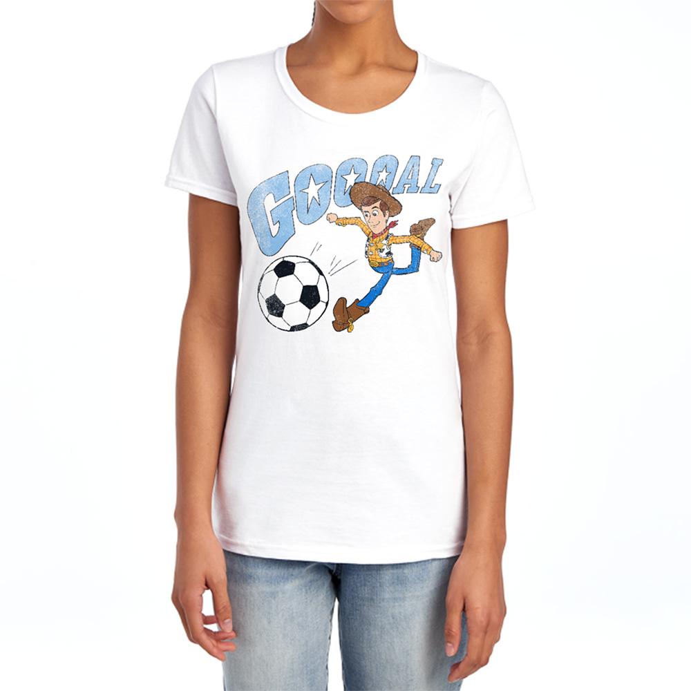 White - Lifestyle - Toy Story Womens-Ladies Goal Woody T-Shirt