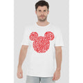 White - Back - Disney Mens Mickey Mouse Heart Ears Silhouette Valentine`s Day T-Shirt