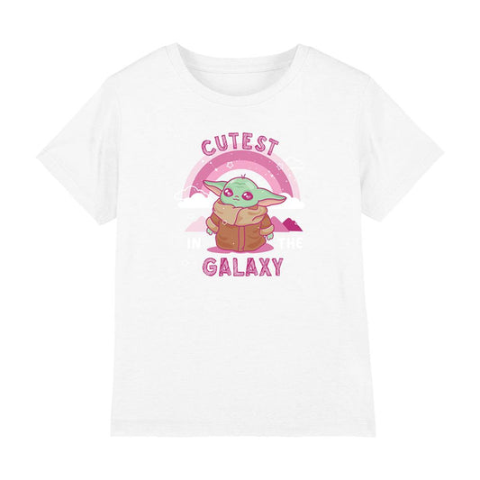 White - Front - Star Wars Childrens-Kids Cutest In The Galaxy Grogu Ringspun Cotton T-Shirt