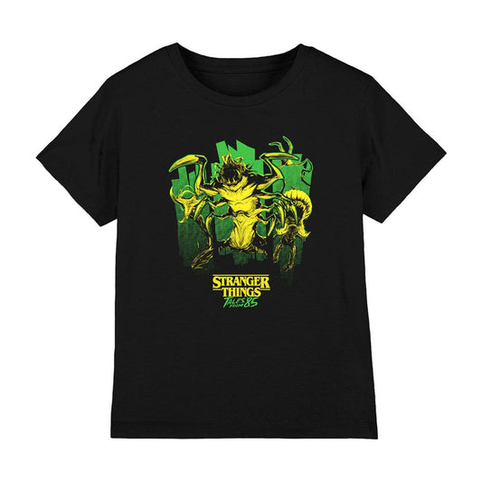 Black - Front - Stranger Things: Tales from ´85 Childrens-Kids Monster Plants T-Shirt