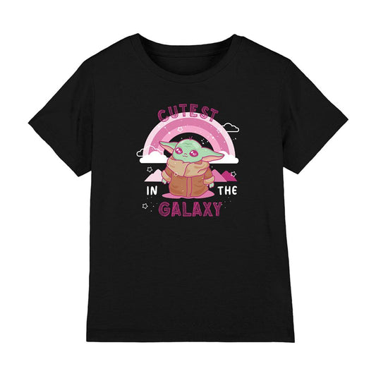 Pink - Front - Star Wars Childrens-Kids Cutest In The Galaxy Grogu Ringspun Cotton T-Shirt