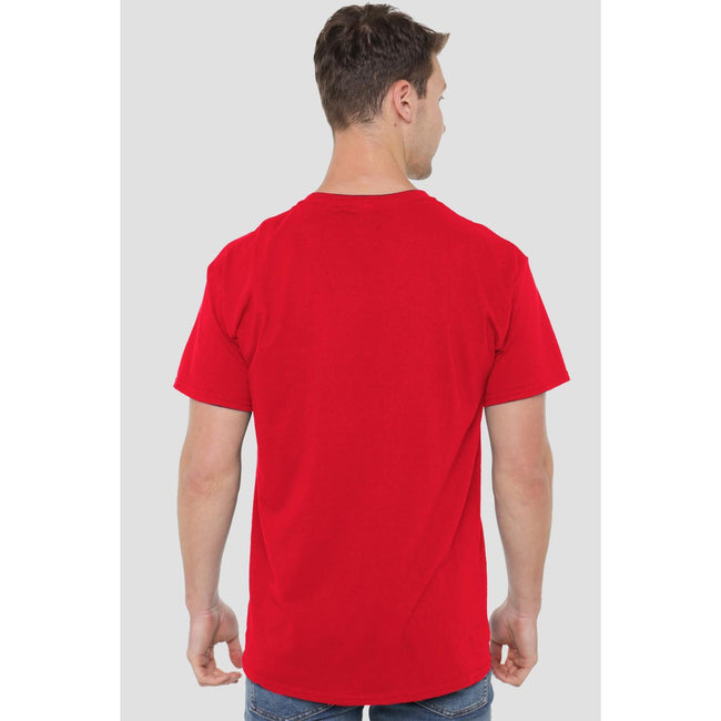 Red - Side - Disney Mens Mickey Mouse Santa Face T-Shirt