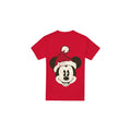 Red - Front - Disney Mens Mickey Mouse Santa Face T-Shirt
