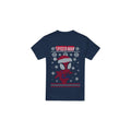 Navy - Front - Spider-Man Mens Snowflake Christmas Sweater T-Shirt