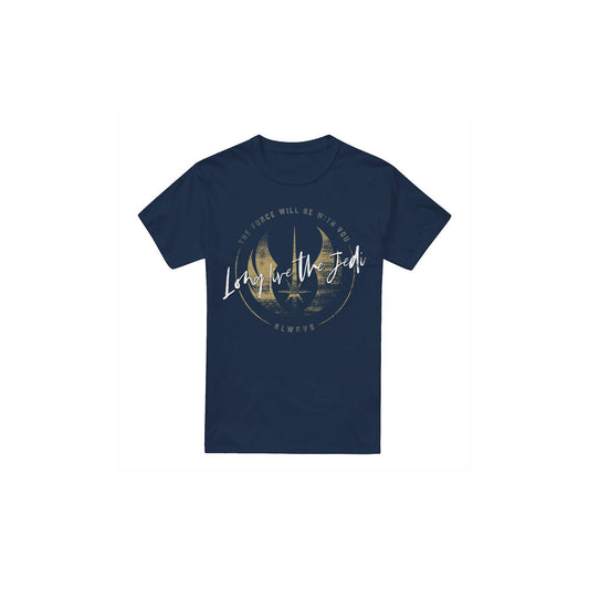 Navy - Front - Star Wars Mens Long Live The Jedi Obi Wan Kenobi T-Shirt