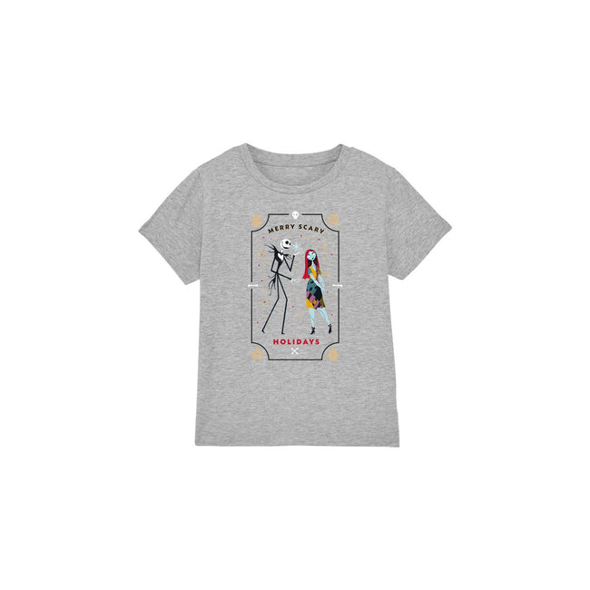 Sport Heather - Front - The Nightmare Before Christmas Childrens-Kids Scary Holidays Jack Sally T-Shirt