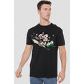 Black - Back - Disney Mens Sledding For Christmas Mickey & Minnie Mouse T-Shirt