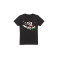 Black - Front - Disney Mens Sledding For Christmas Mickey & Minnie Mouse T-Shirt