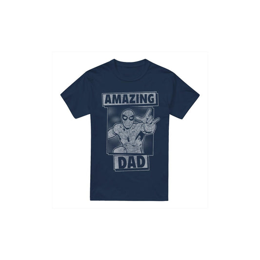 Navy - Front - Spider-Man Mens Amazing Dad Mono Fathers Day T-Shirt