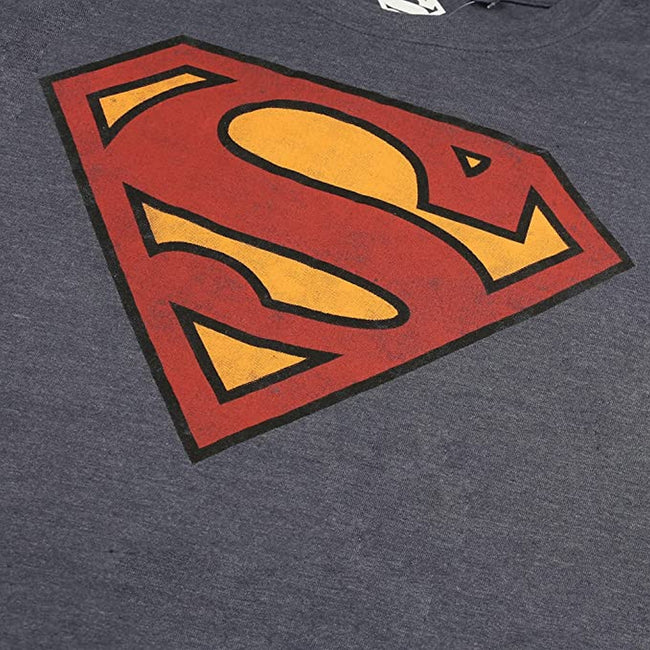 Grey-Red-Yellow - Back - Superman Mens Vintage Long Pyjama Set
