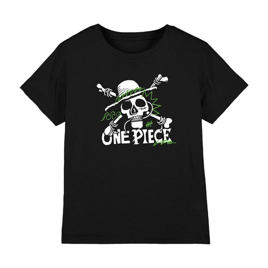 Black - Front - One Piece Childrens-Kids Jolly Roger T-Shirt