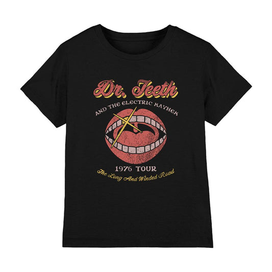 Black - Front - The Muppets Childrens-Kids Dr Teeth Tour Poster T-Shirt