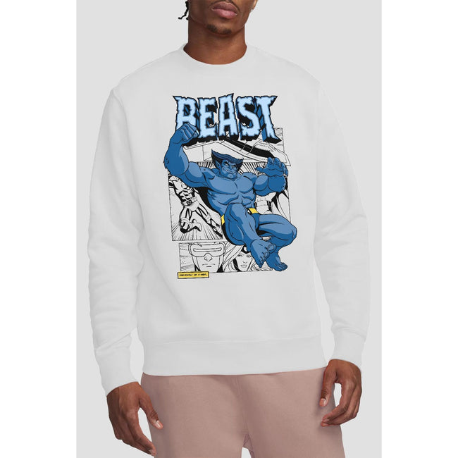 White - Back - Marvel Unisex Adult X-Men Beast Comic Sweatshirt