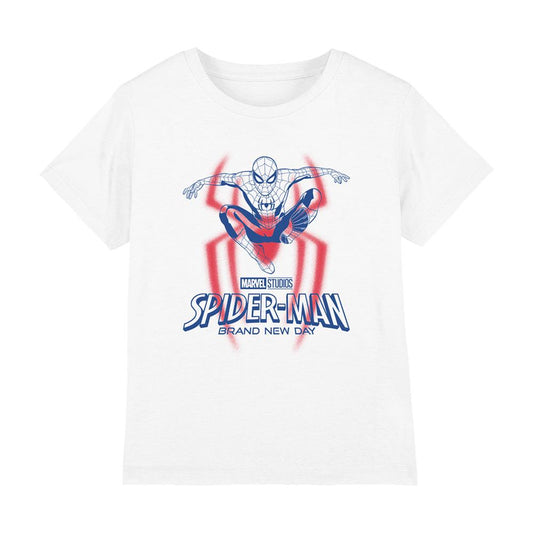 White - Front - Spider-Man: Brand New Day Childrens-Kids Jump T-Shirt