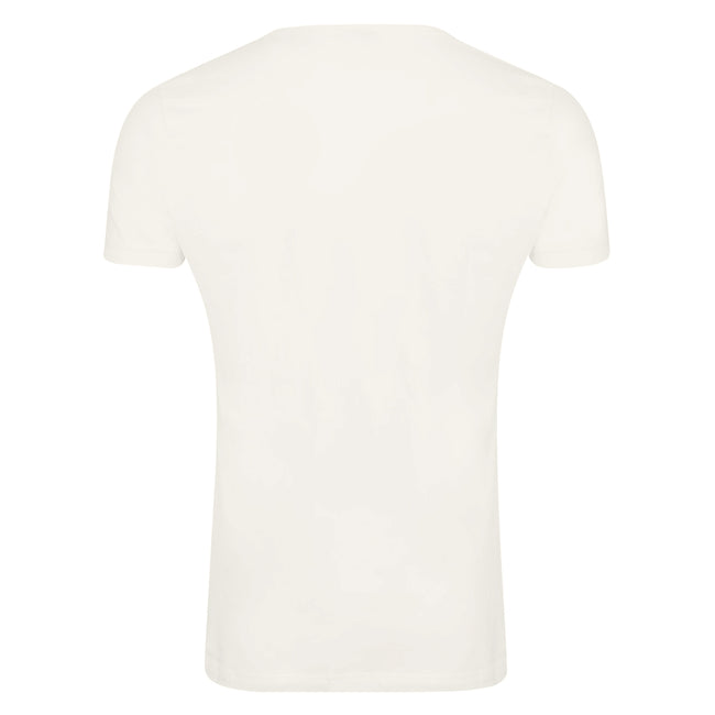 Natural - Back - NASA Mens Badge Cotton T-Shirt