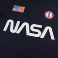Navy - Side - NASA Mens Badge Cotton T-Shirt