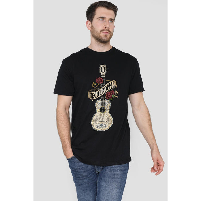Black - Back - Coco Mens Recuerdame Famous Guitar Ernesto T-Shirt