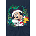 Navy - Lifestyle - Disney Childrens-Kids Mickey Mouse Wreath Christmas T-Shirt