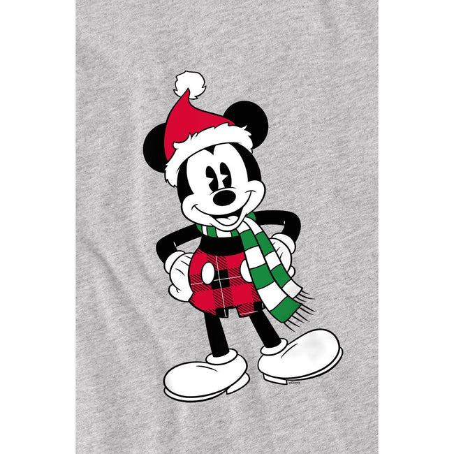 Sport Heather - Lifestyle - Disney Childrens-Kids Mickey Mouse Tartan Christmas T-Shirt