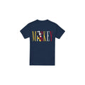 Navy - Front - Disney Mens Mickey Mouse Multicolour Name T-Shirt