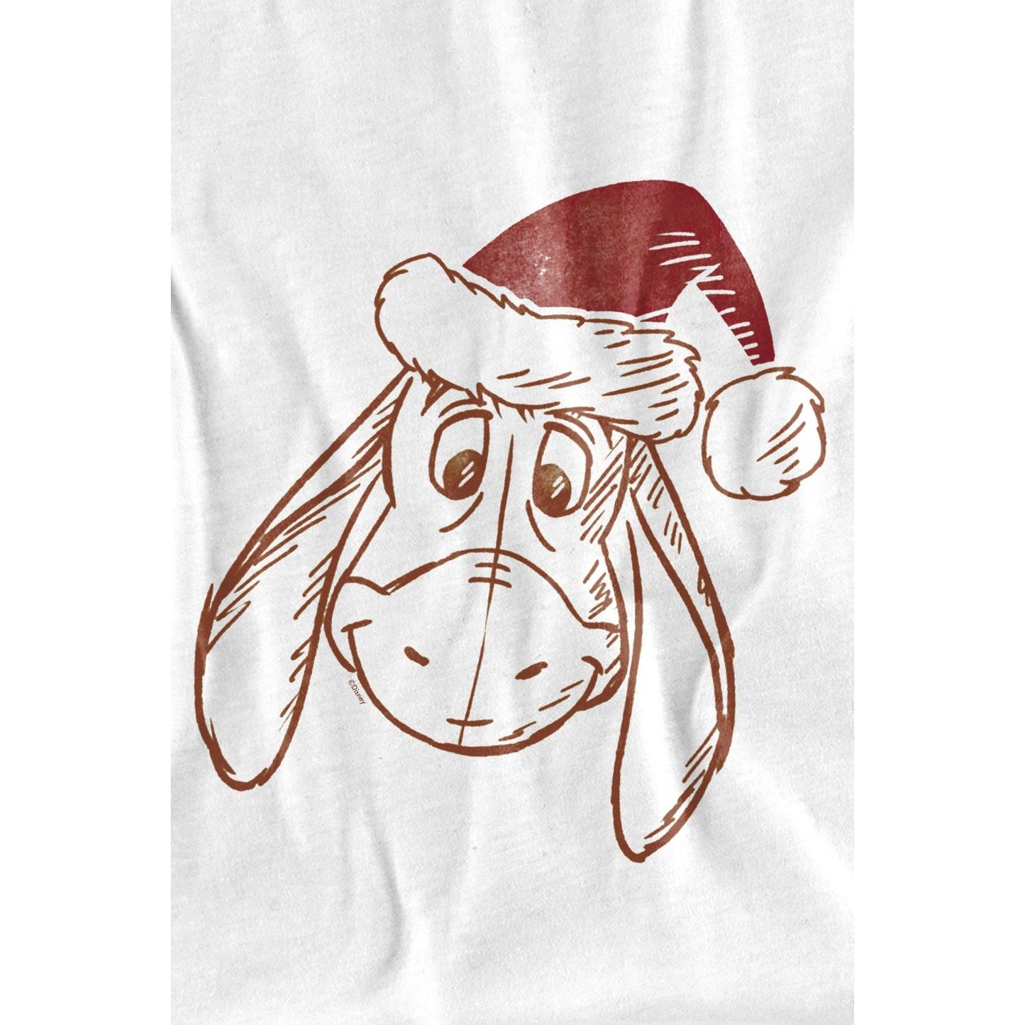 White - Lifestyle - Winnie the Pooh Childrens-Kids Eeyore Hat Christmas T-Shirt