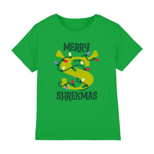 Kelly Green - Front - Shrek Childrens-Kids Merry Shrekmas T-Shirt